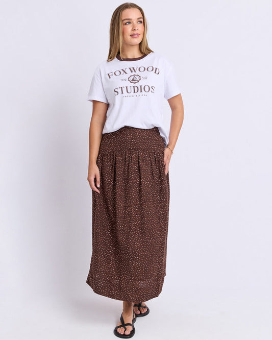 WREN SPOT SKIRT - CHOCOLOATE