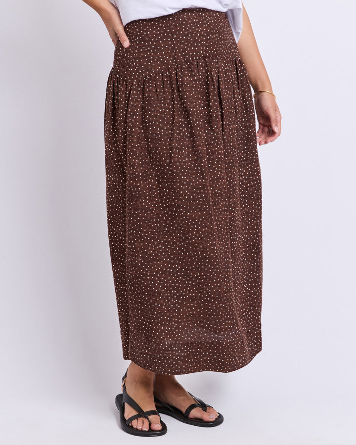 WREN SPOT SKIRT - CHOCOLOATE