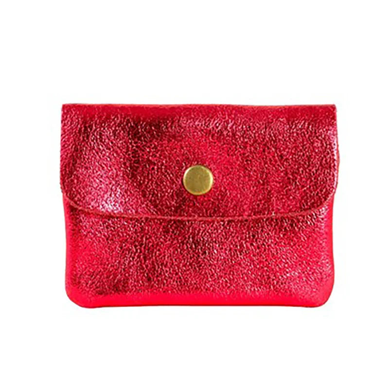METALLIC COIN PURSE - CHERRY RED