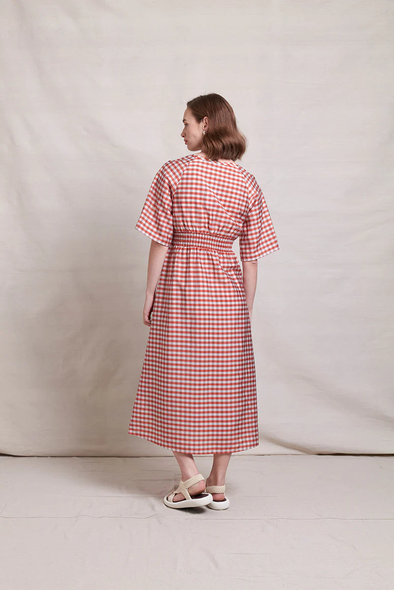 ABSOLUTE PITCH DRESS - CLAY CHECK