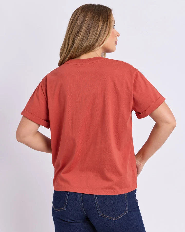 HUNTLEIGH OVERSIZED TEE -  RUST