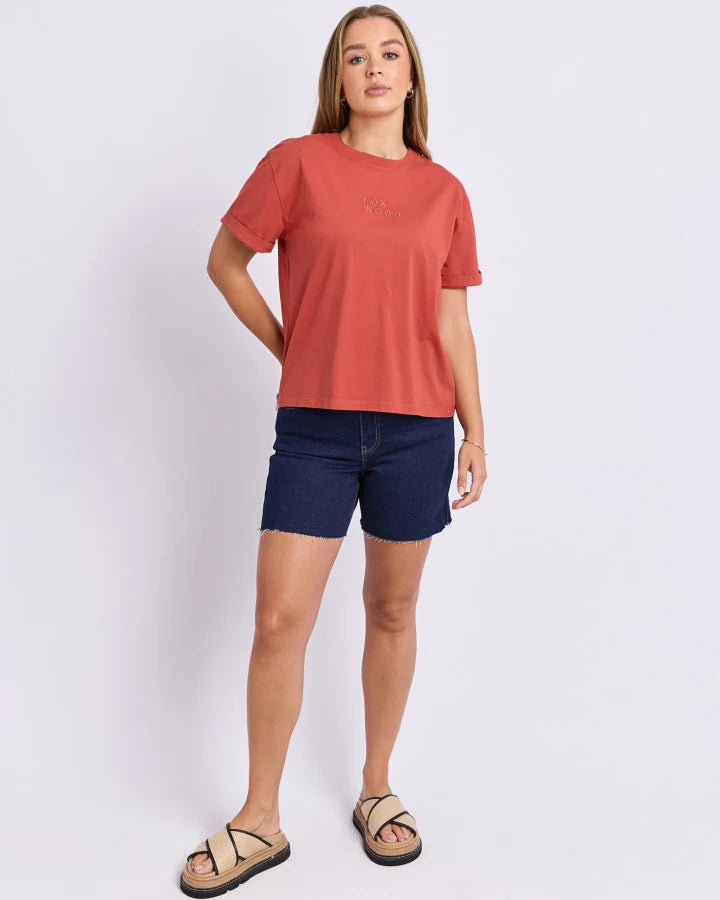 HUNTLEIGH OVERSIZED TEE -  RUST