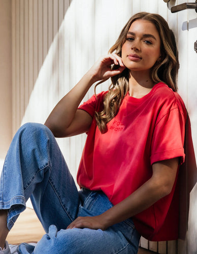 HUNTLEIGH OVERSIZED TEE -  CAYENNE