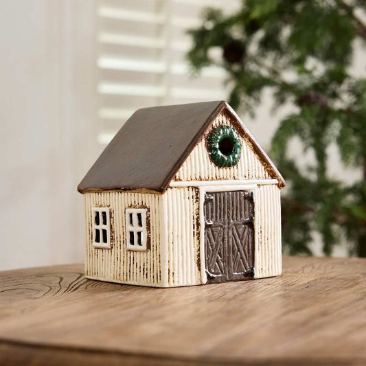 NORGARD TORP STABLE WITH WREATH TEALIGHT