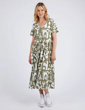 Load image into Gallery viewer, POSTCARD TEE DRESS - KHAKI &amp; CREAM