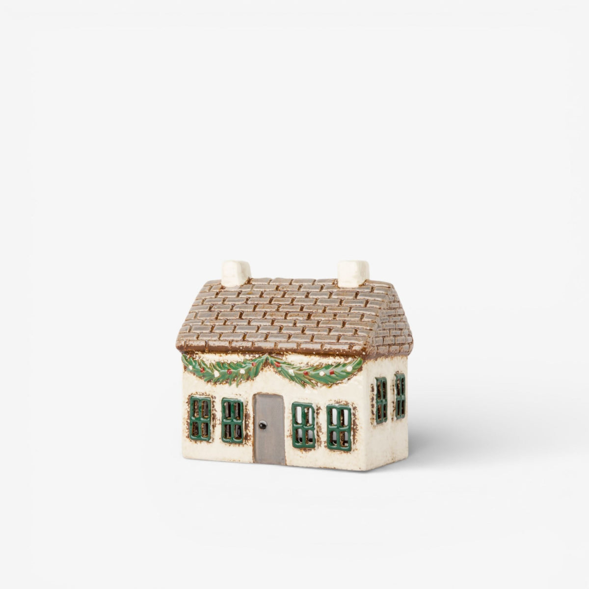 CHRISTMAS COTTAGE WITH SWAG TEALIGHT