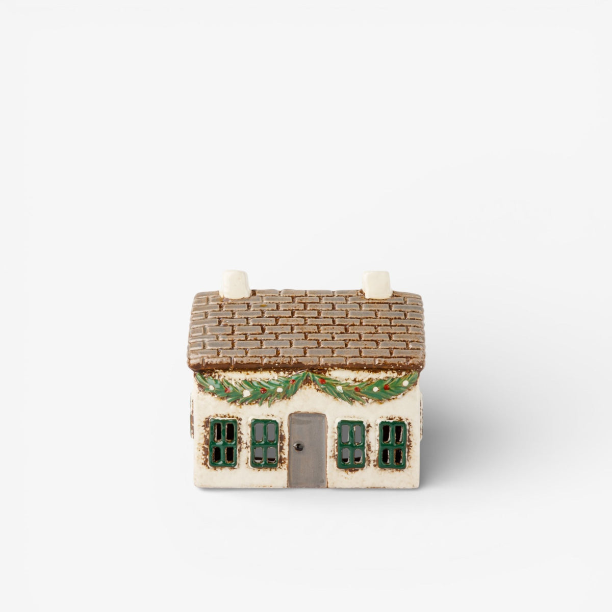 CHRISTMAS COTTAGE WITH SWAG TEALIGHT