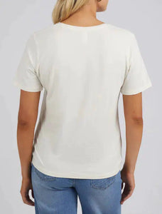 LEXIE V NECK TEE - PEARL