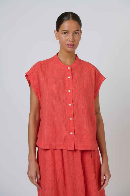 LINEN TOP - SUNSET STRIP