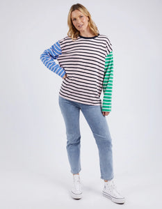 SALLY STRIPE L/S TEE - PINKABOO