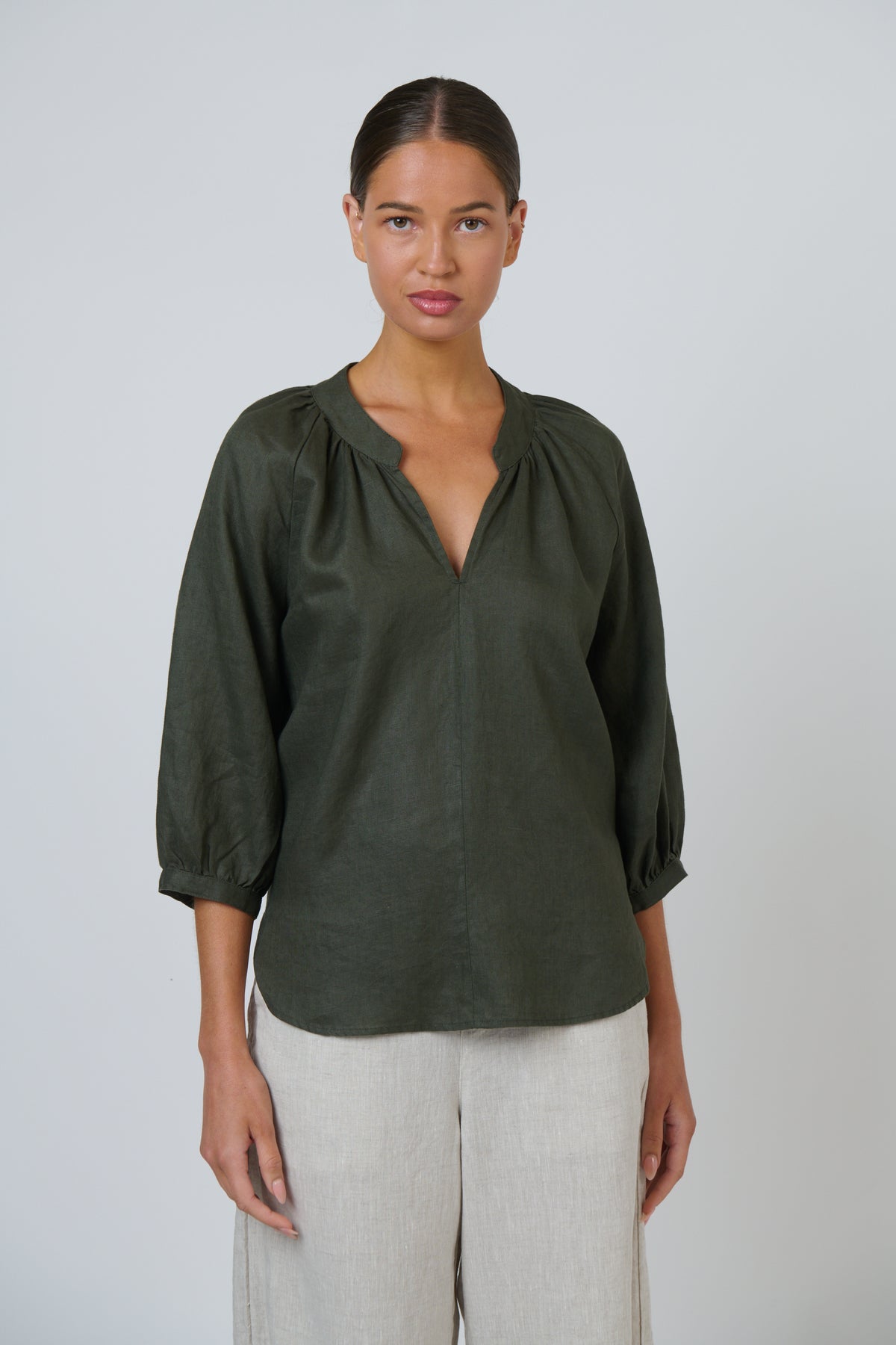 LINEN TOP - TOPIARY