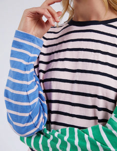 SALLY STRIPE L/S TEE - PINKABOO