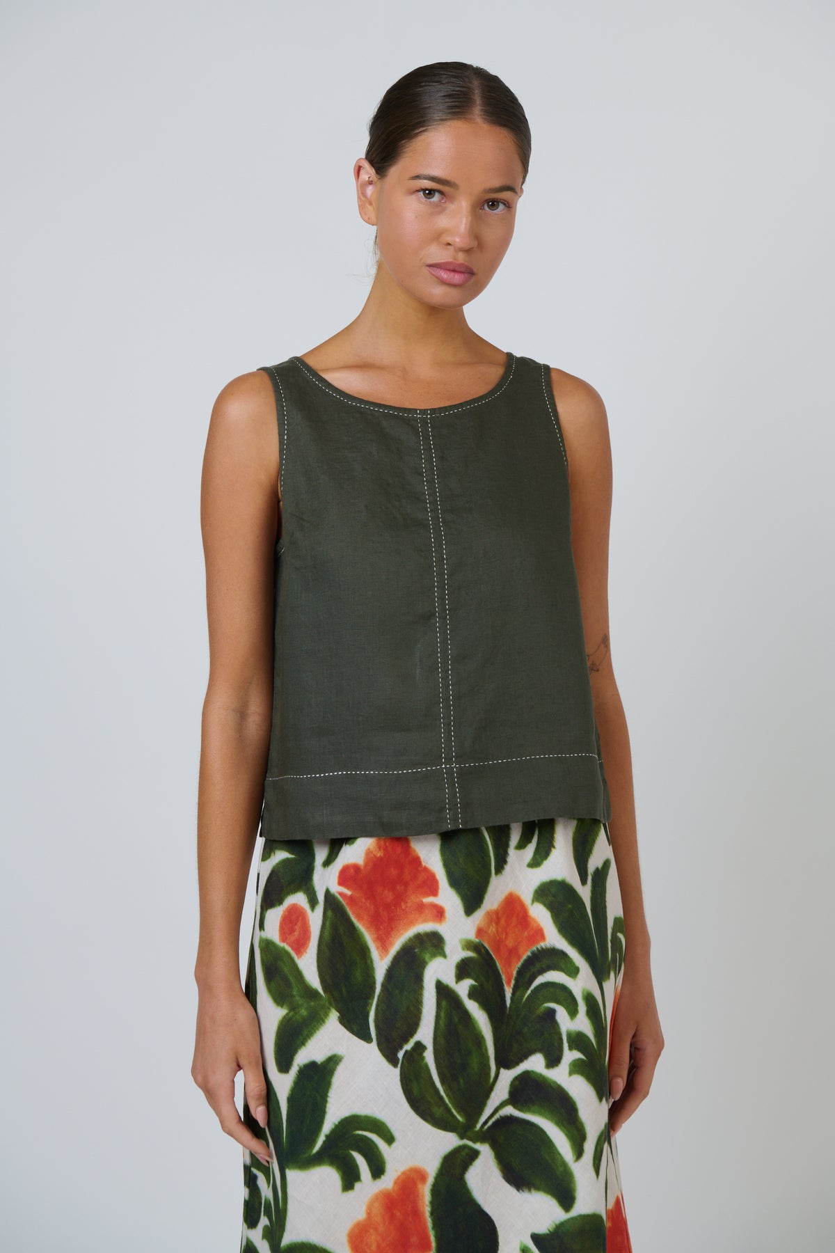 LINEN TOP - TOPIARY