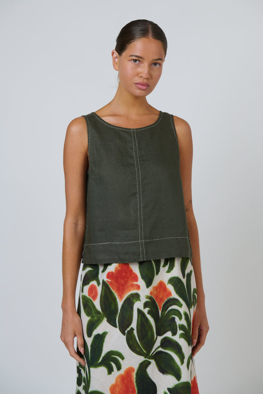 LINEN TOP - TOPIARY