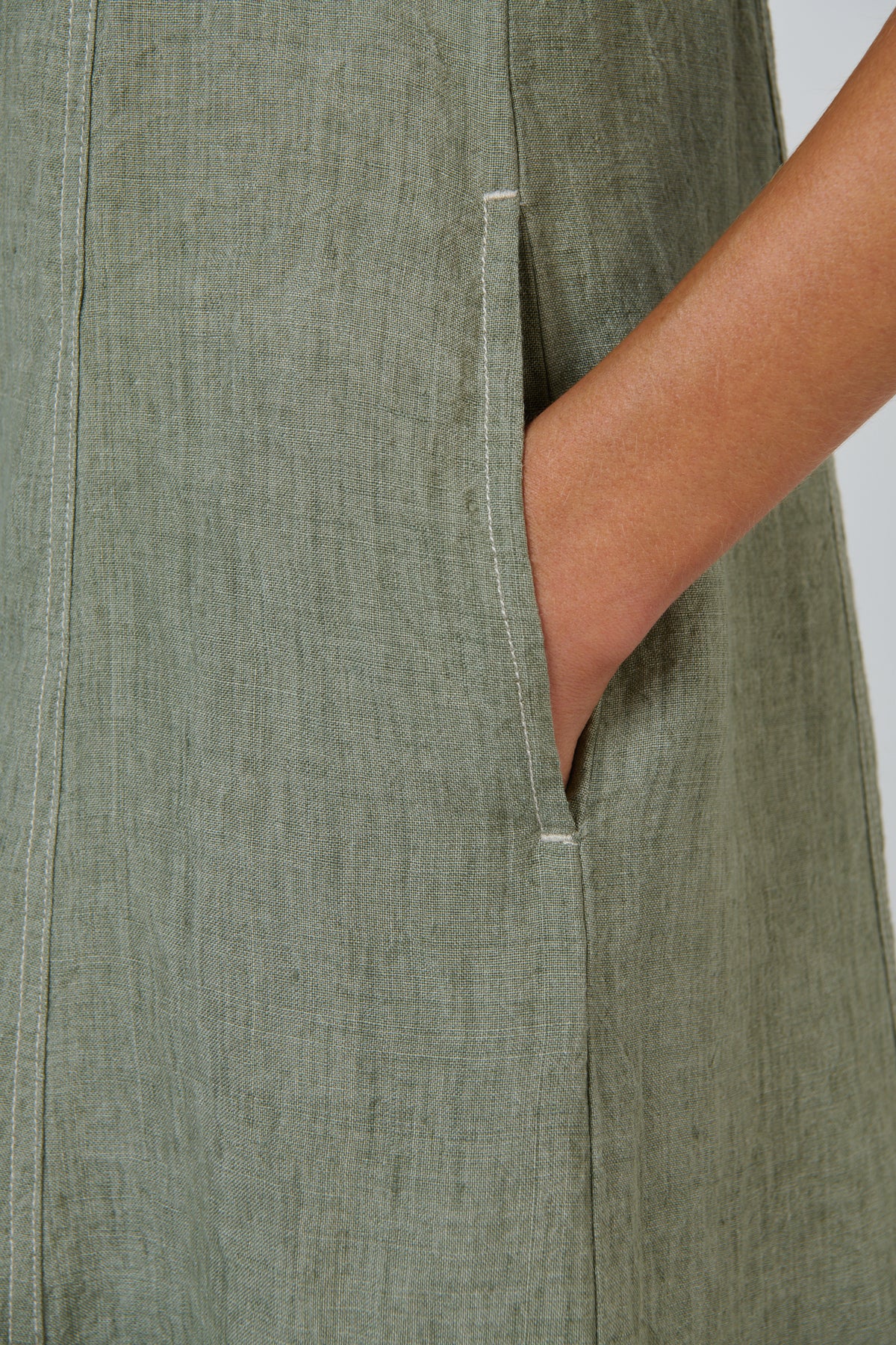 LINEN DRESS - ARTICHOKE