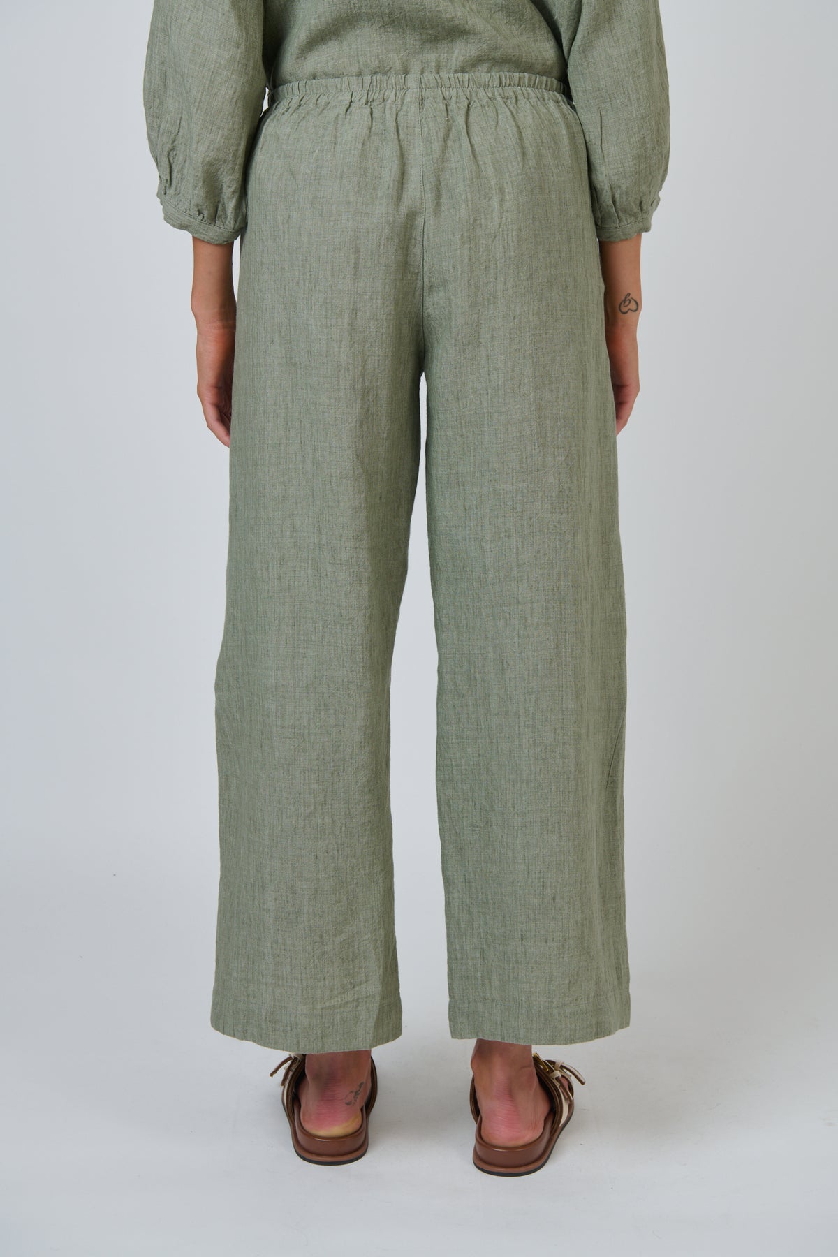 LINEN PANTS - ARTICHOKE