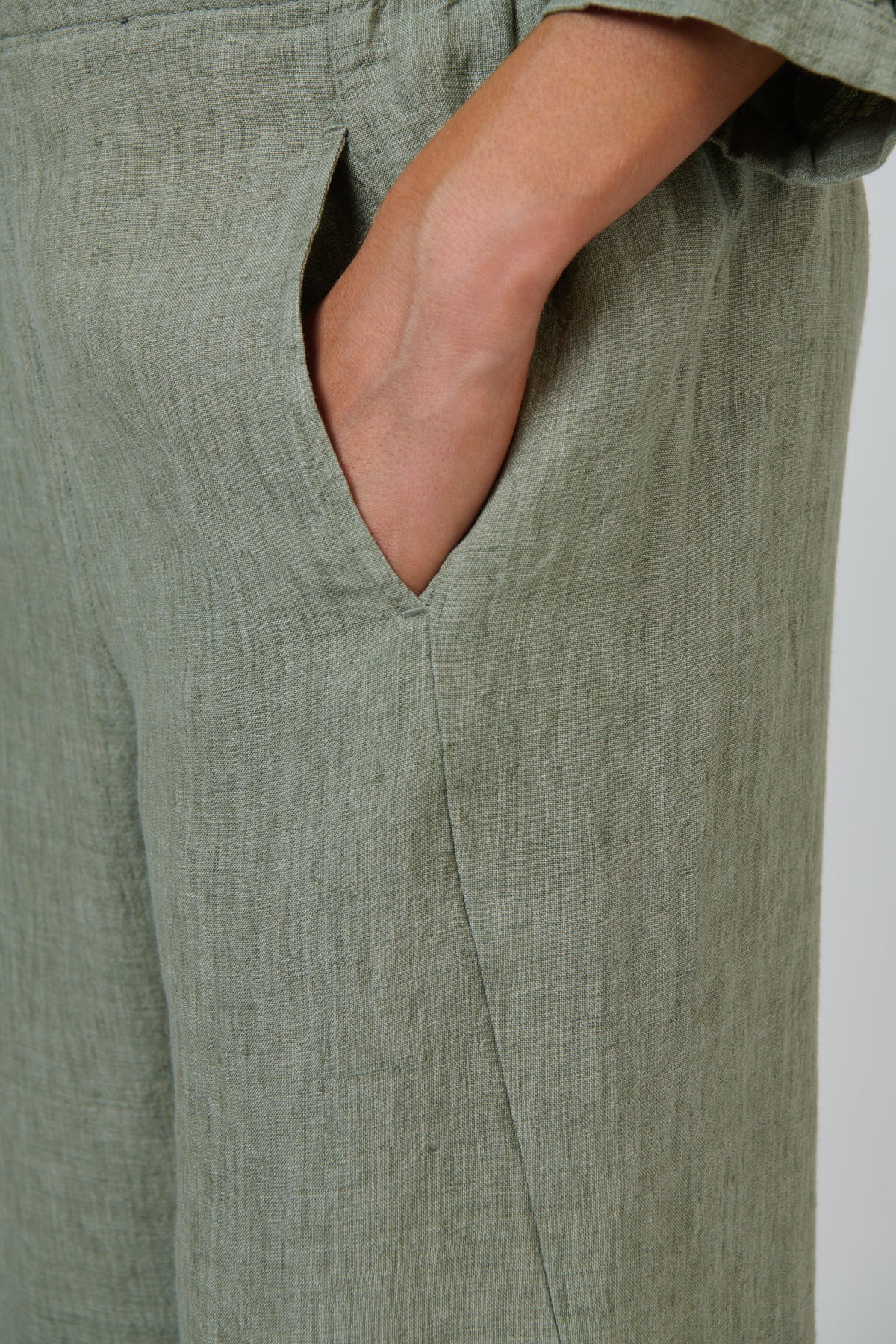 LINEN PANTS - ARTICHOKE