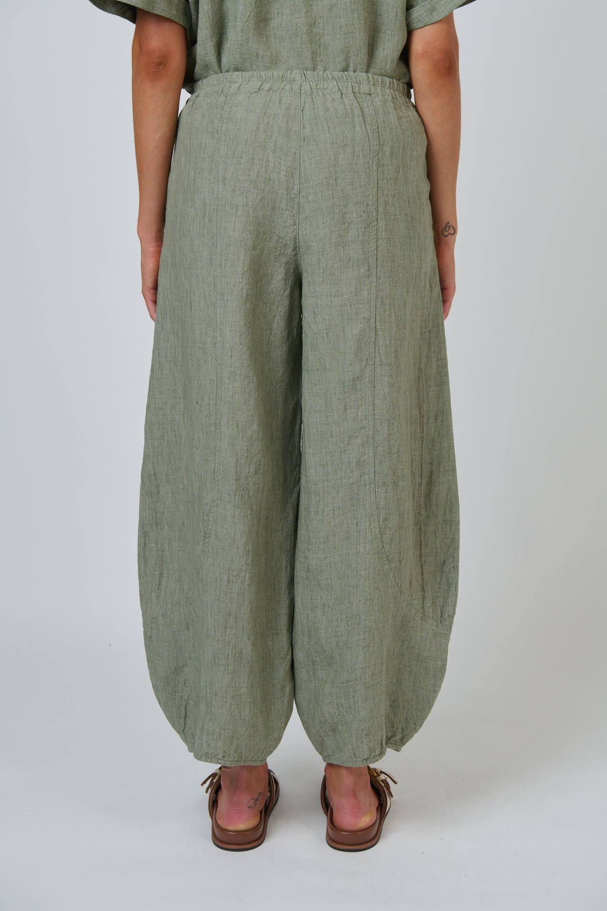 LINEN PANTS - ARTICHOKE