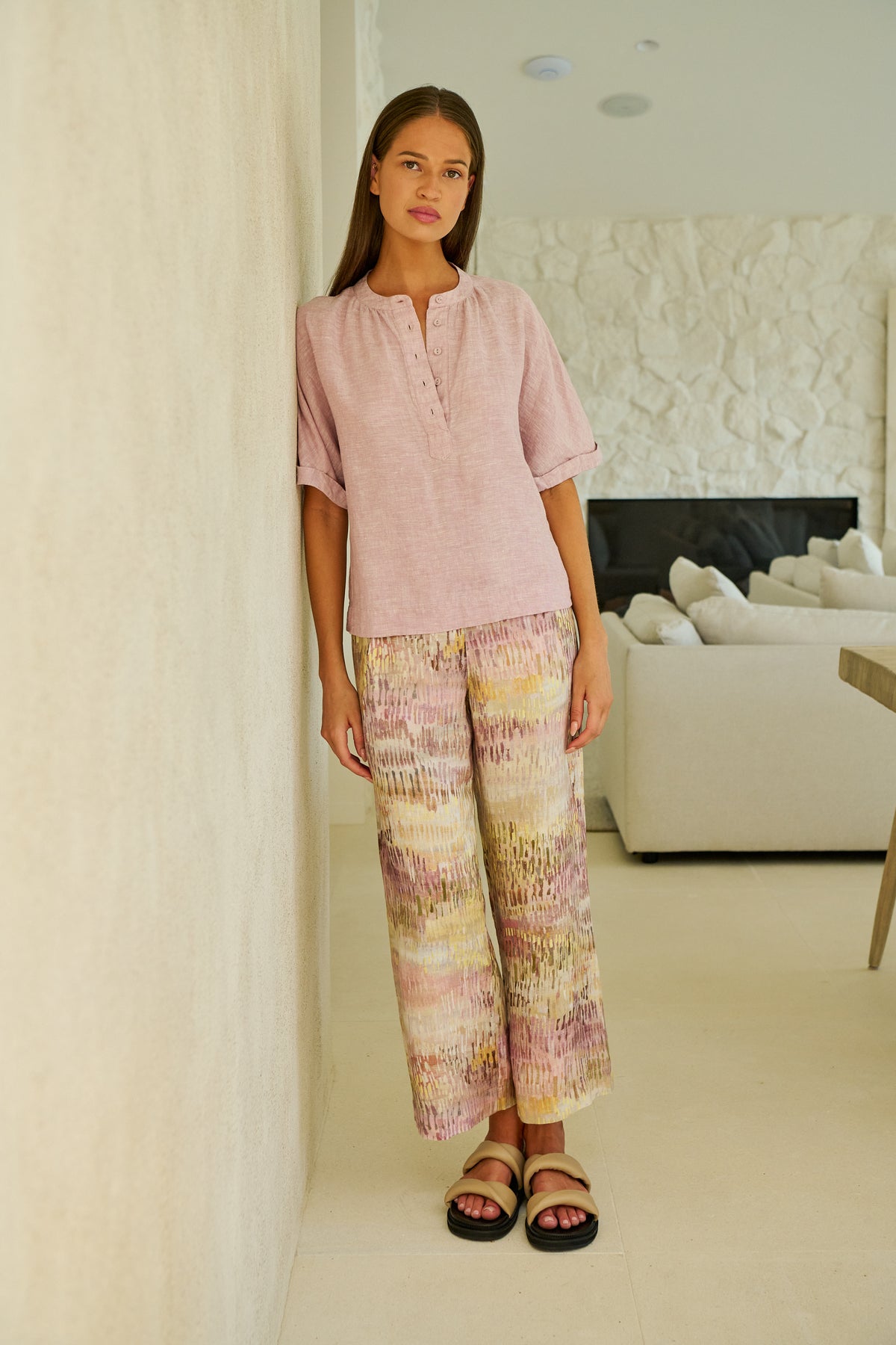 LINEN TOP - RADISH