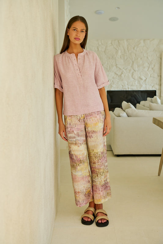 LINEN TOP - RADISH