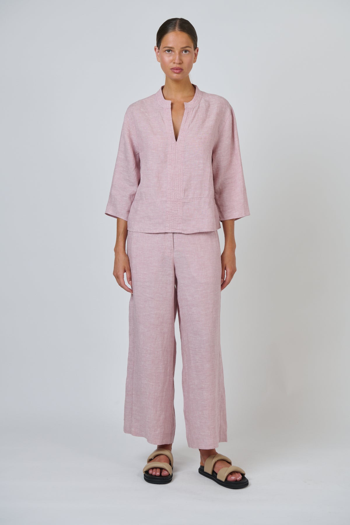 LINEN PANTS - RADISH
