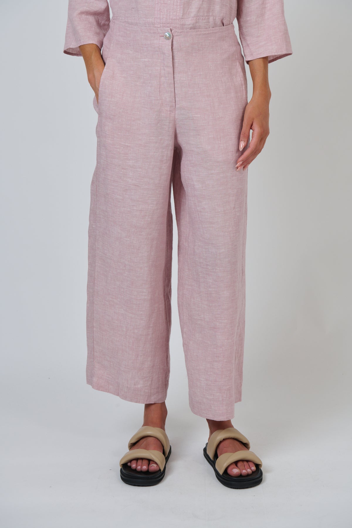LINEN PANTS - RADISH