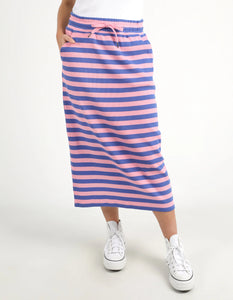 SUNSET STRIPE SKIRT - CHERRY & PEACH STRIP