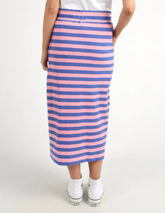 SUNSET STRIPE SKIRT - CHERRY & PEACH STRIP