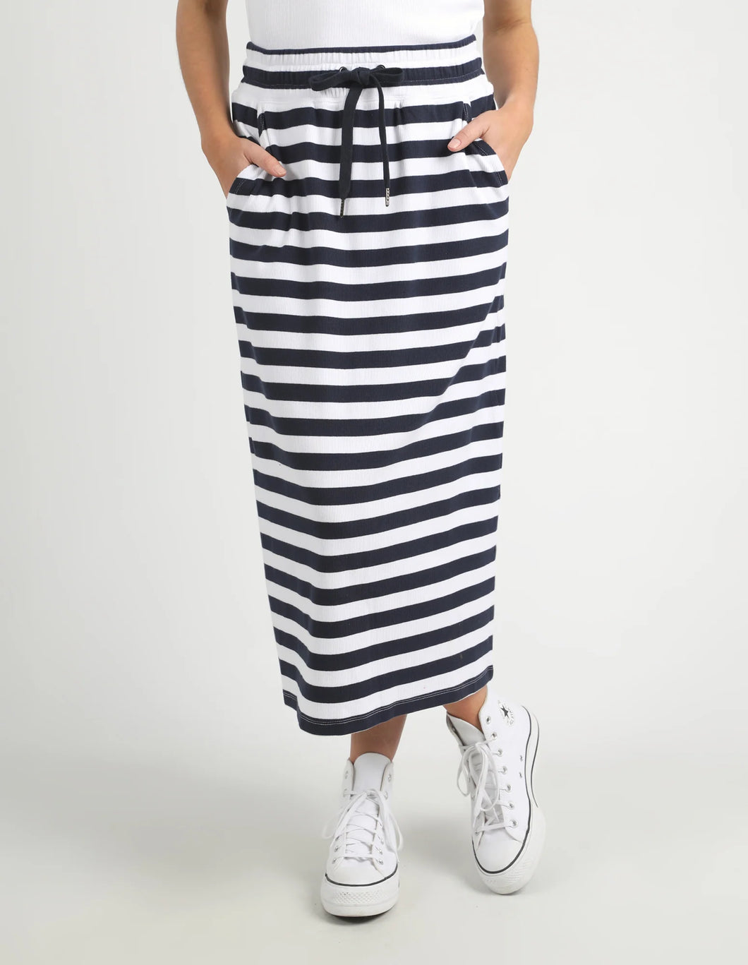 SUNSET STRIPE SKIRT - NAVY