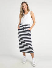 Load image into Gallery viewer, SUNSET STRIPE SKIRT - NAVY