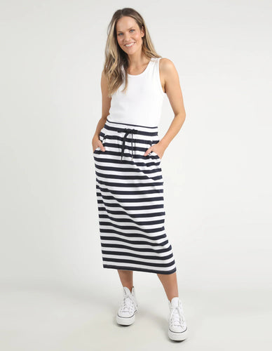 SUNSET STRIPE SKIRT - NAVY