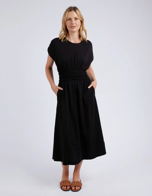 NELLE MIDI DRESS - BLACK