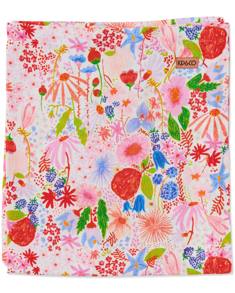 MEANDERING MEADOW LINEN TABLECLOTH