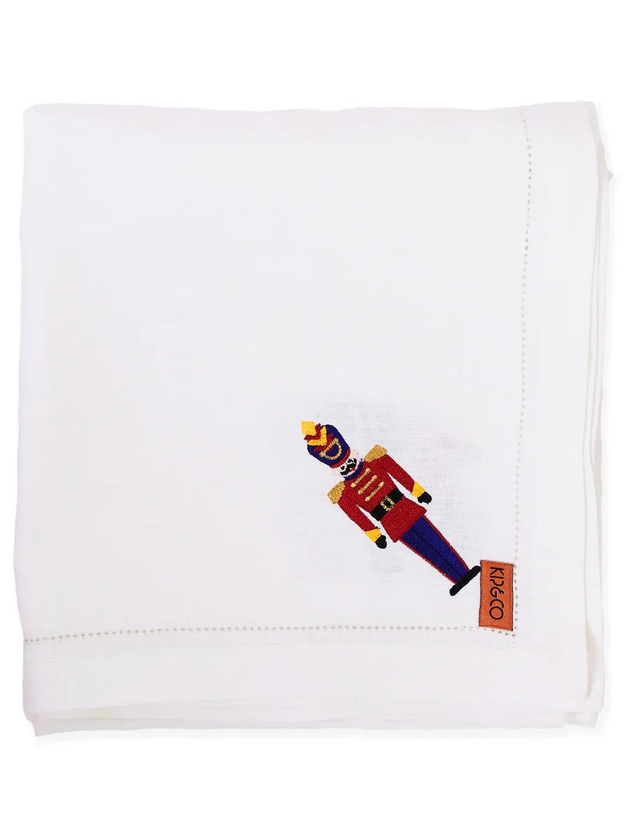 NOEL EMBROIDERED LINEN TABLECLOTH