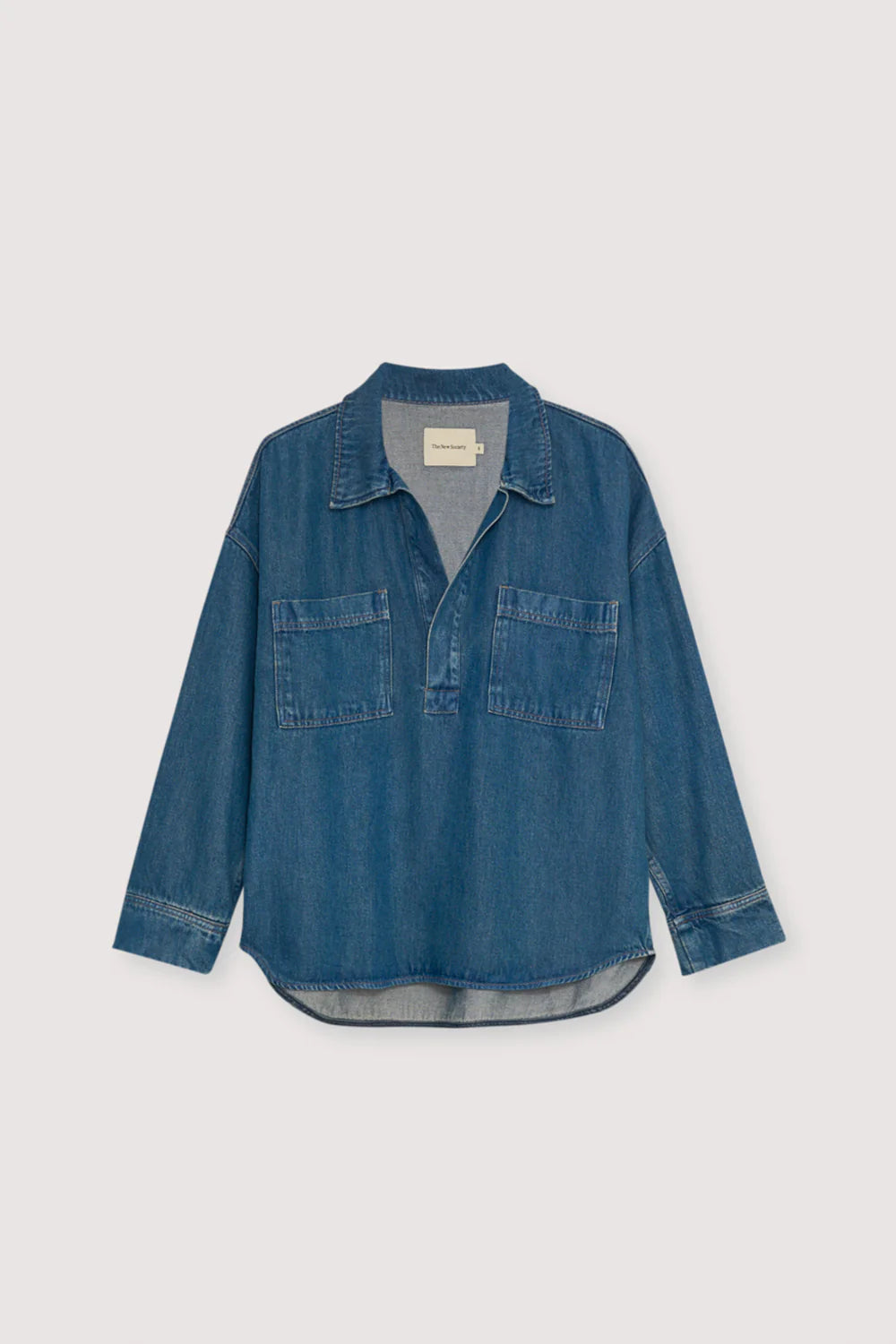 TENCEL WOMAN SHIRT - BLUE DENIM