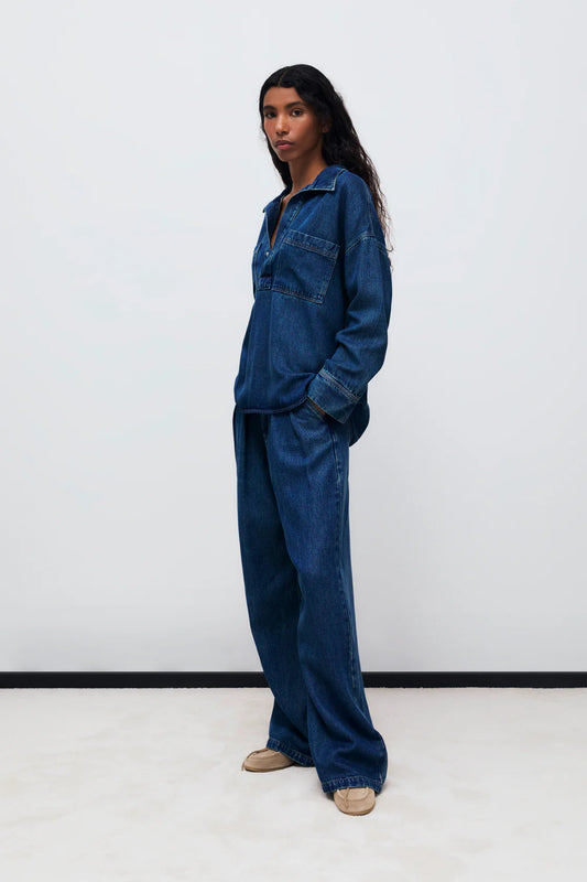 TENCEL WOMAN SHIRT - BLUE DENIM