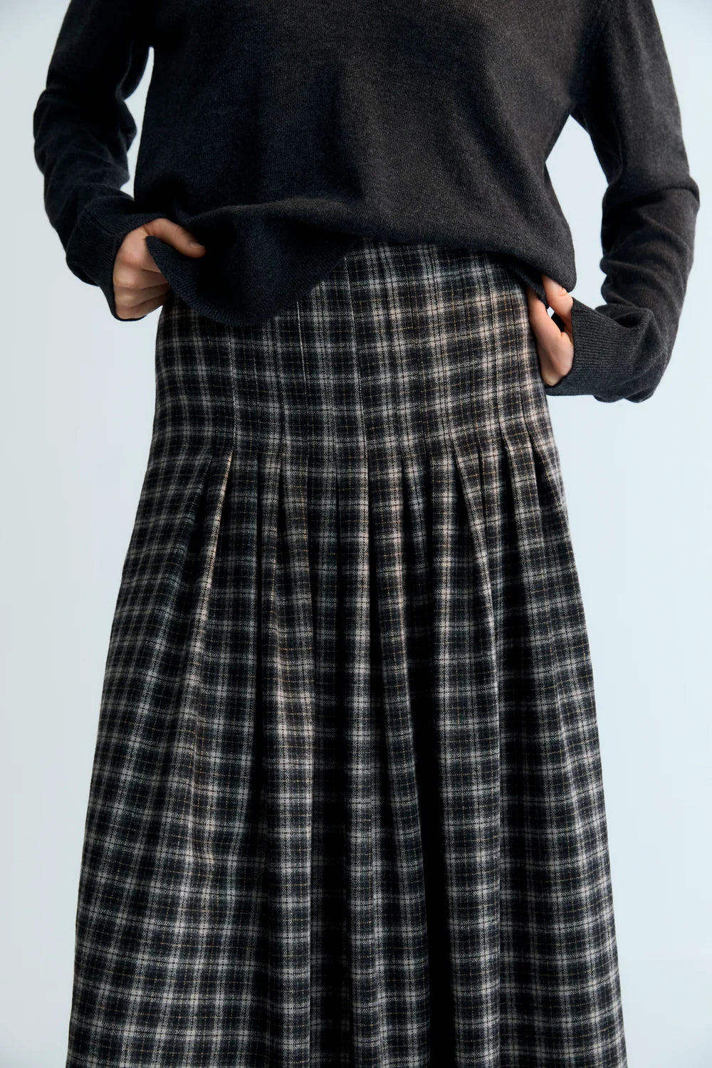 DIONE WOMEN SKIRT - GALACTIC GREY CHECK