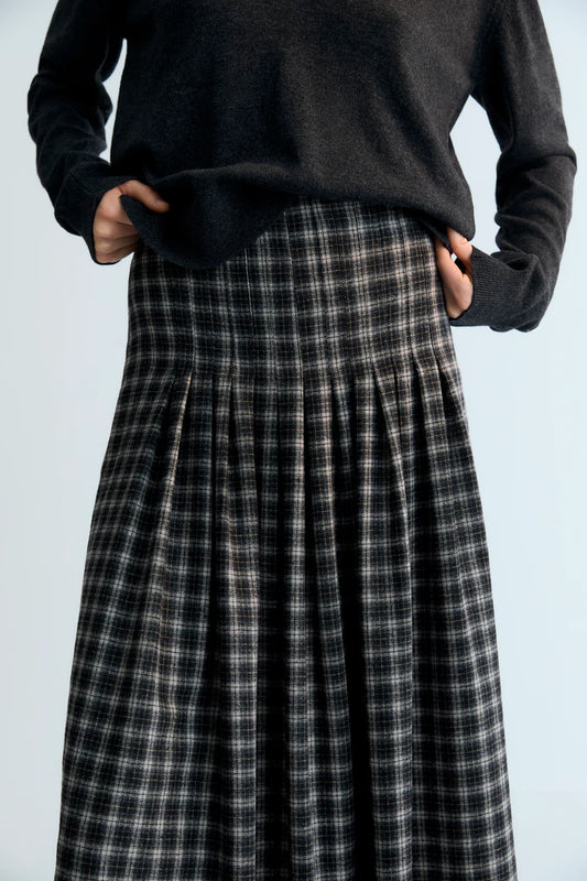 DIONE WOMEN SKIRT - GALACTIC GREY CHECK