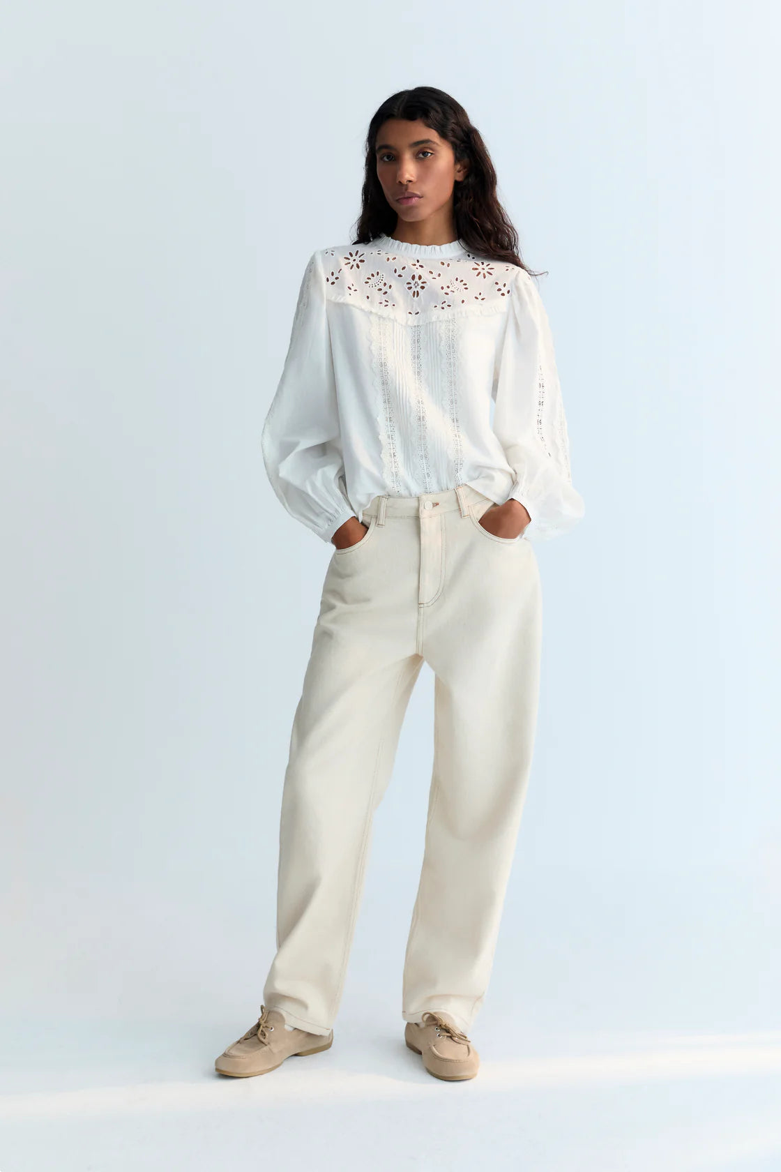 DAHLIA WOMAN BLOUSE - MOONLIGHT WHITE