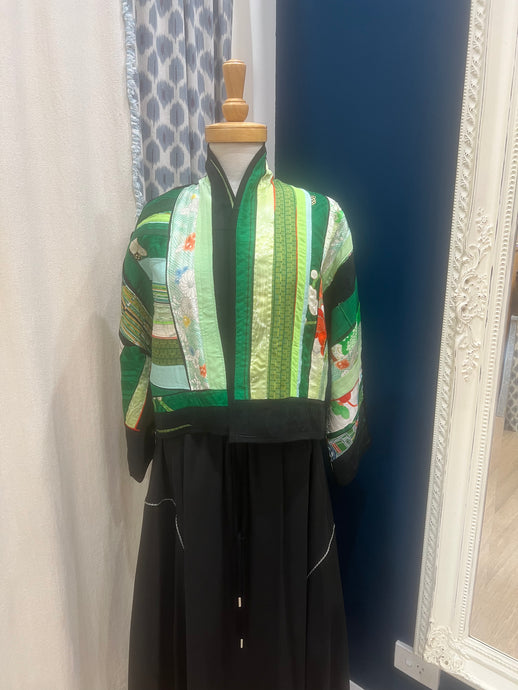 MONIKA FRIEDEL CROPPED KIMONO PATCHWORK JACKET