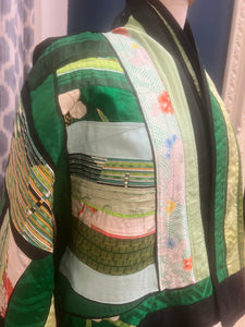 MONIKA FRIEDEL CROPPED KIMONO PATCHWORK JACKET