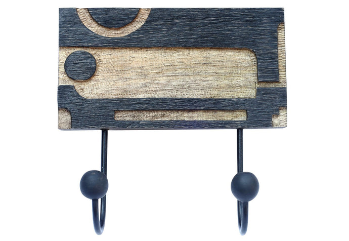 TIMBER DOUBLE HOOK - BLACK STAIN