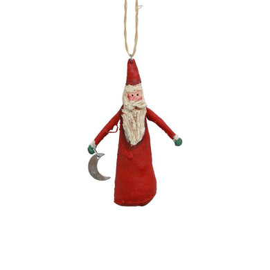 CANVAS SANTA CREAM WITH MOON HANGING DECORATION