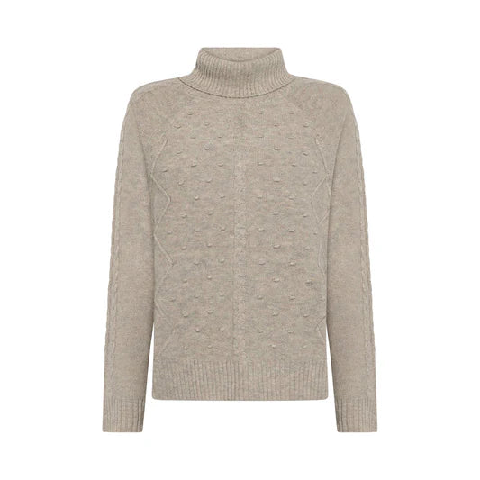 CAMILLE MERINO CABLE ROLL - SAND
