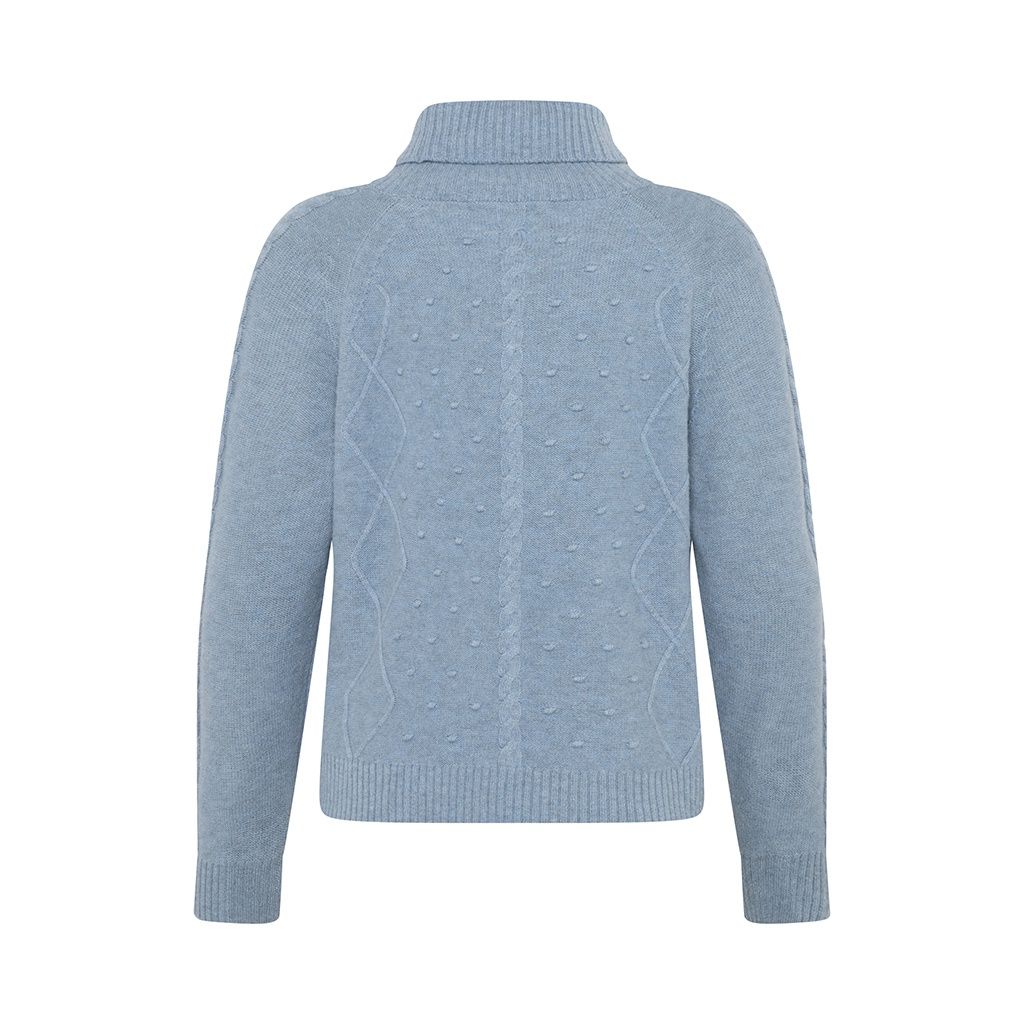 CAMILLE MERINO CABLE ROLL - DENIM