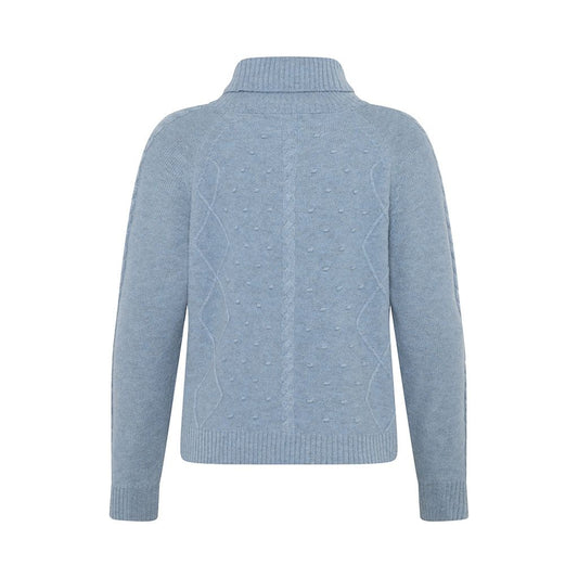 CAMILLE MERINO CABLE ROLL - DENIM