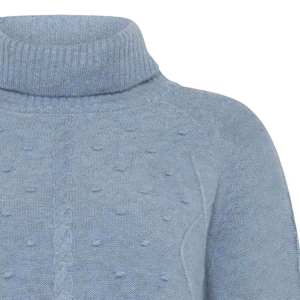 CAMILLE MERINO CABLE ROLL - DENIM
