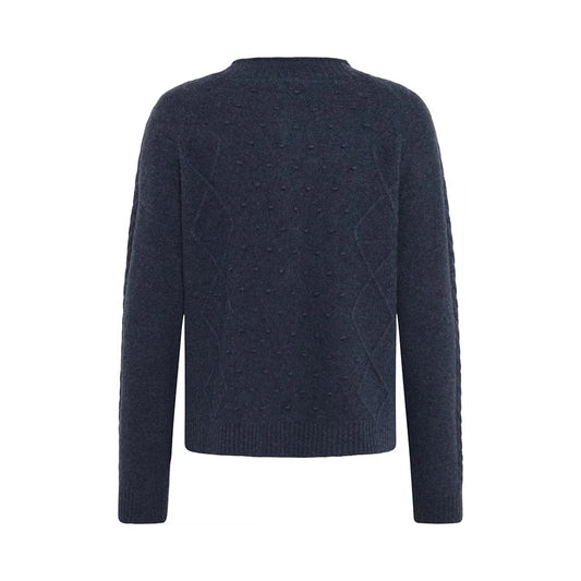 CABO MERINO CABLE CARDI - SOFT BLUE