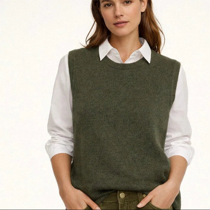 MITOS LAMB CREW VEST - FOREST