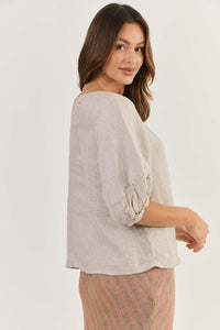 LINEN TOP - DUNE